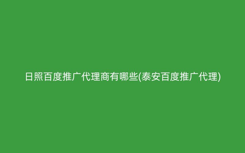 日照百度推廣代理商有哪些(泰安百度推廣代理)