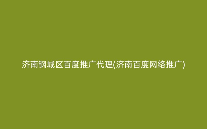 濟南鋼城區(qū)百度推廣代理(濟南百度網絡推廣)