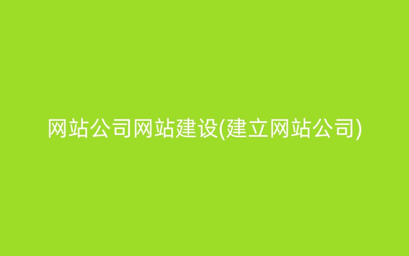 網(wǎng)站公司網(wǎng)站建設(shè)(建立網(wǎng)站公司)