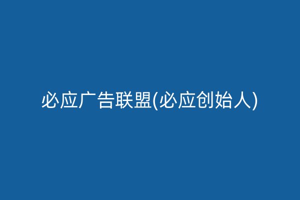 必應(yīng)廣告聯(lián)盟(必應(yīng)創(chuàng)始人)