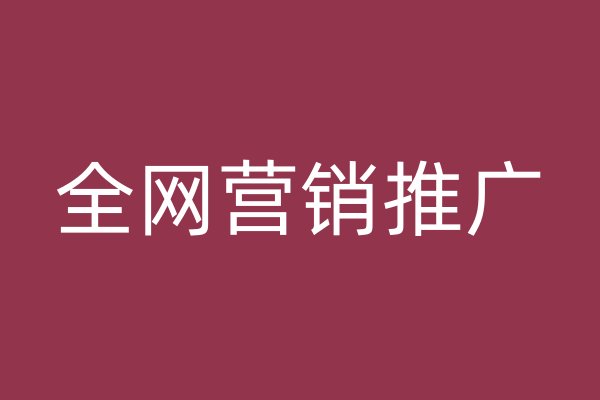全網(wǎng)營銷推廣