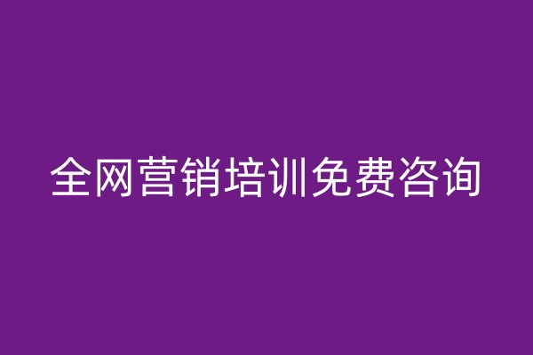 全網(wǎng)營銷培訓(xùn)免費咨詢
