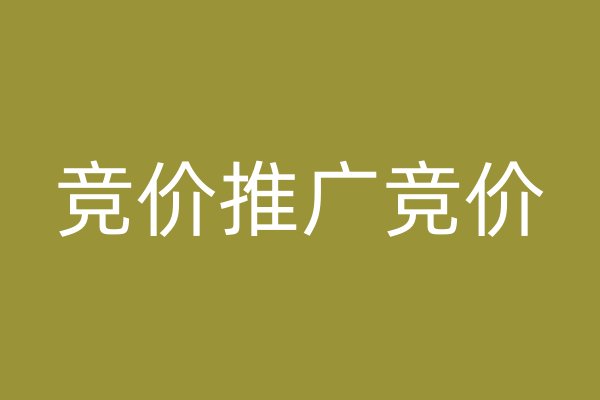 競(jìng)價(jià)推廣競(jìng)價(jià)