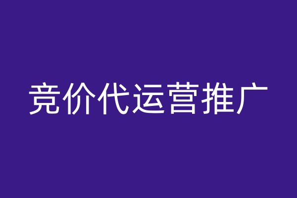 競價代運營推廣