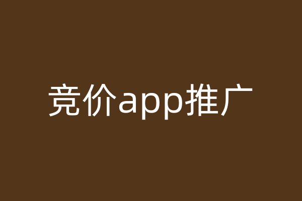 競價(jià)app推廣