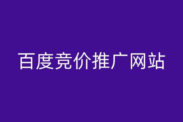 百度競(jìng)價(jià)推廣網(wǎng)站