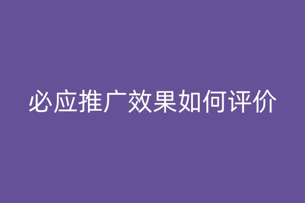 必應(yīng)推廣效果如何評(píng)價(jià)