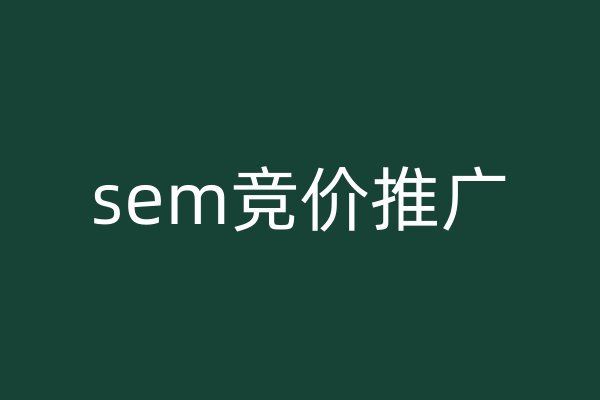 sem競價推廣