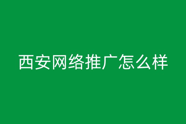 西安網(wǎng)絡(luò)推廣怎么樣