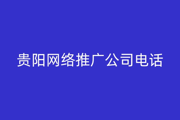 貴陽網(wǎng)絡(luò)推廣公司電話