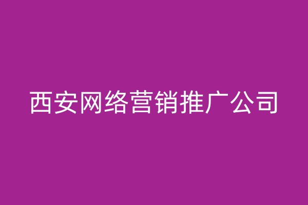 西安網(wǎng)絡(luò)營銷推廣公司