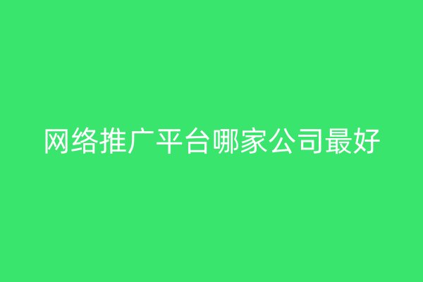 網(wǎng)絡(luò)推廣平臺(tái)哪家公司最好
