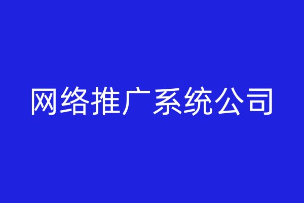 網(wǎng)絡推廣系統(tǒng)公司