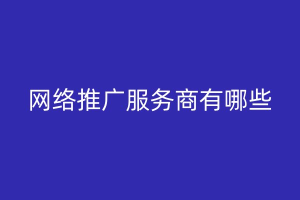 網(wǎng)絡(luò)推廣服務(wù)商有哪些