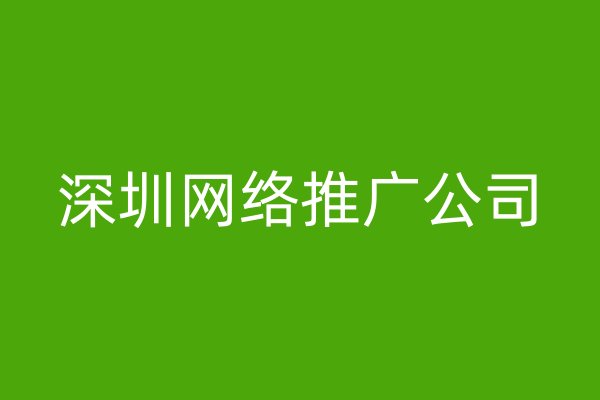 深圳網(wǎng)絡推廣公司