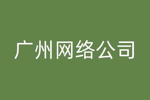 廣州網(wǎng)絡(luò)公司