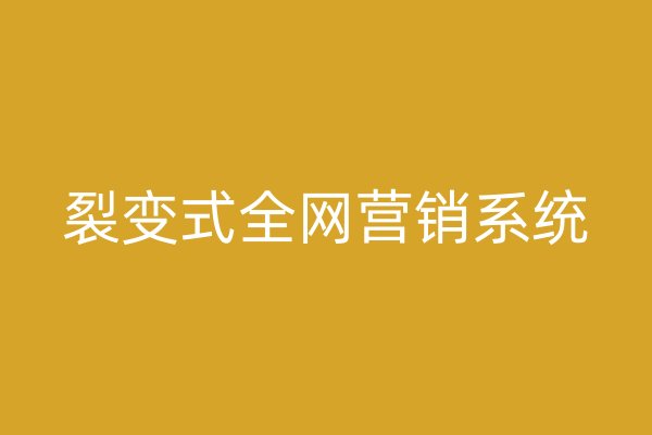裂變式全網(wǎng)營銷系統(tǒng)