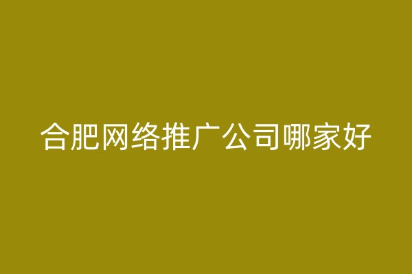 合肥網(wǎng)絡(luò)推廣公司哪家好