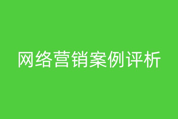 網(wǎng)絡(luò)營銷案例評(píng)析