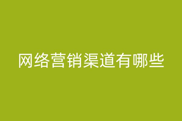 網(wǎng)絡(luò)營銷渠道有哪些