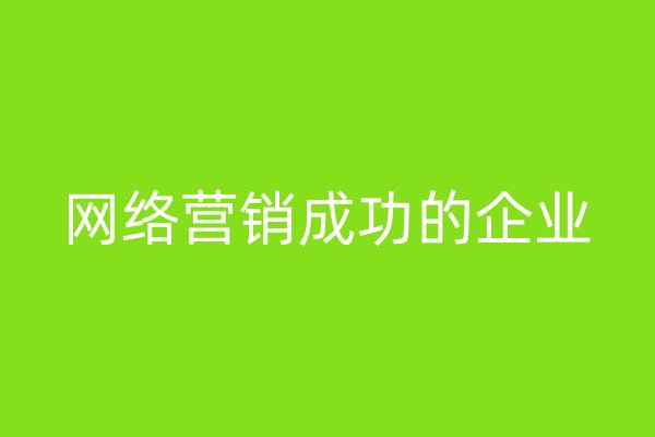 網(wǎng)絡營銷成功的企業(yè)