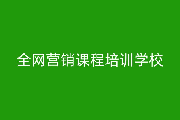 全網(wǎng)營銷課程培訓(xùn)學(xué)校