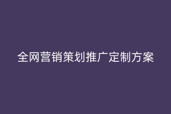 全網(wǎng)營銷策劃推廣定制方案