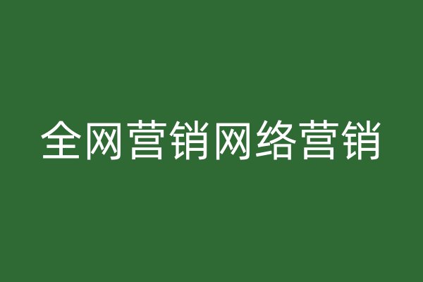 全網(wǎng)營銷網(wǎng)絡營銷