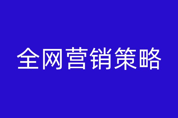 全網(wǎng)營銷策略
