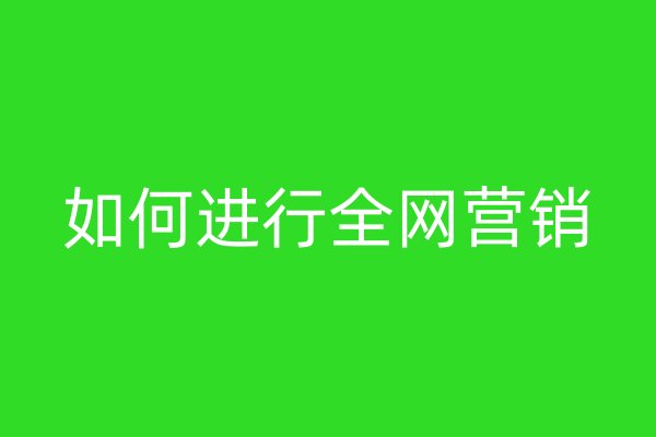 如何進(jìn)行全網(wǎng)營(yíng)銷(xiāo)