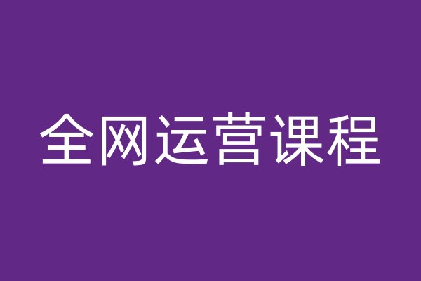 全網(wǎng)運營課程
