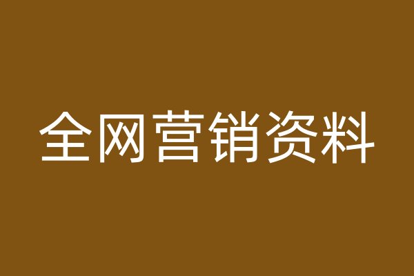 全網(wǎng)營銷資料