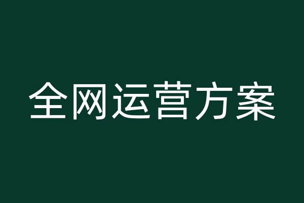 全網(wǎng)運(yùn)營方案