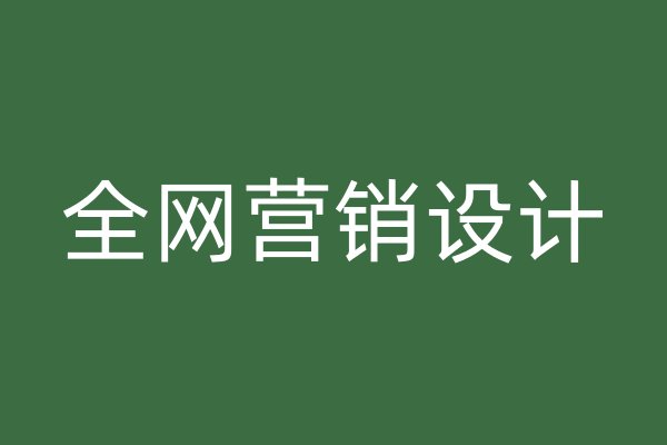 全網(wǎng)營(yíng)銷(xiāo)設(shè)計(jì)