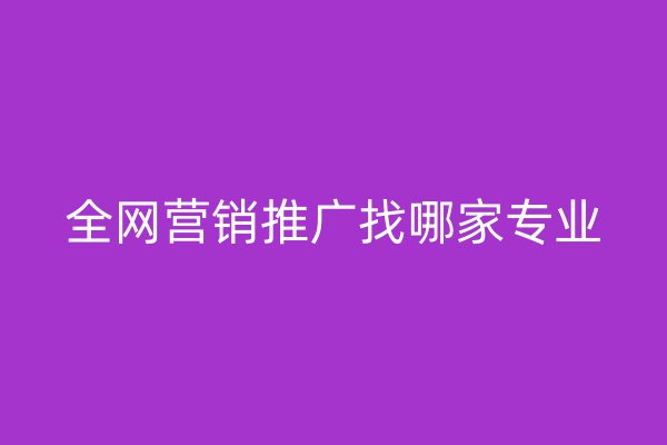 全網(wǎng)營銷推廣找哪家專業(yè)