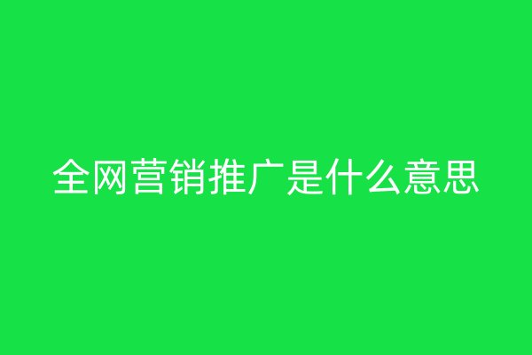 全網(wǎng)營銷推廣是什么意思