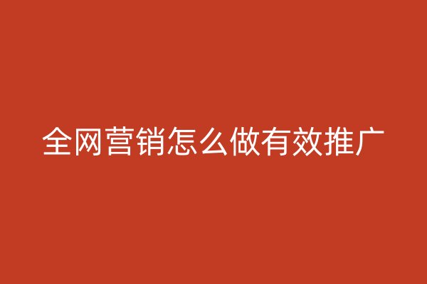 全網(wǎng)營銷怎么做有效推廣