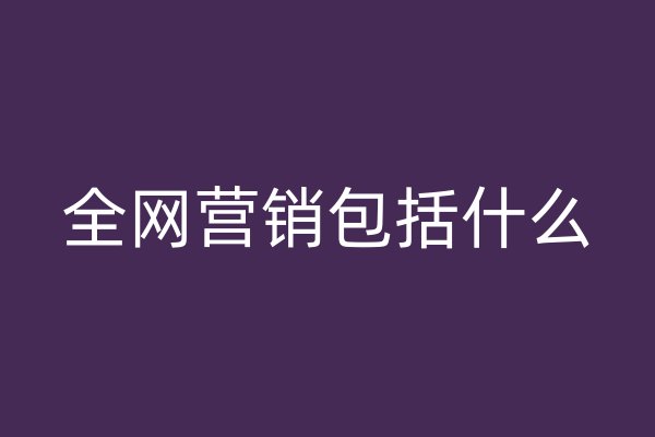 全網(wǎng)營銷包括什么