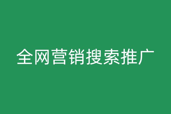 全網(wǎng)營銷搜索推廣