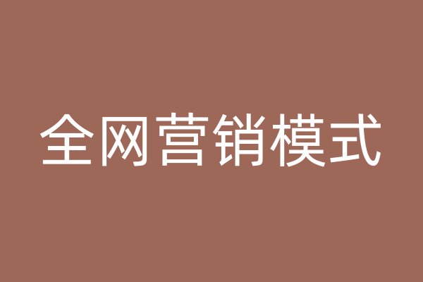 全網(wǎng)營銷模式