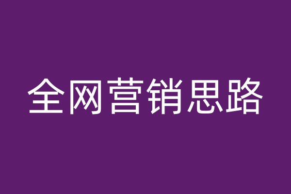 全網(wǎng)營銷思路