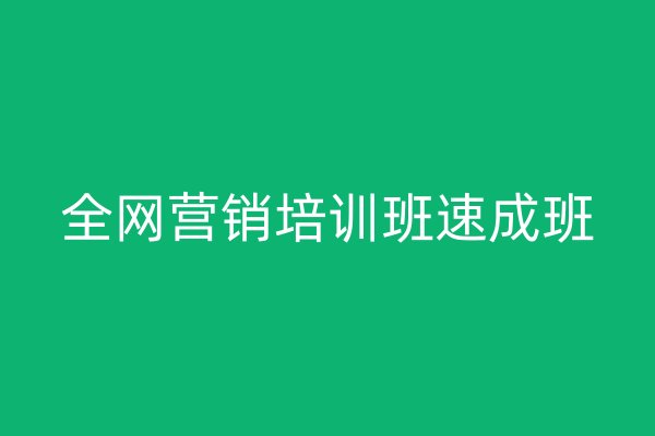 全網營銷培訓班速成班