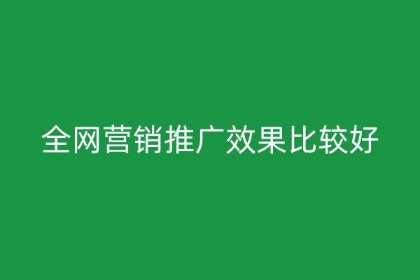 全網(wǎng)營(yíng)銷推廣效果比較好
