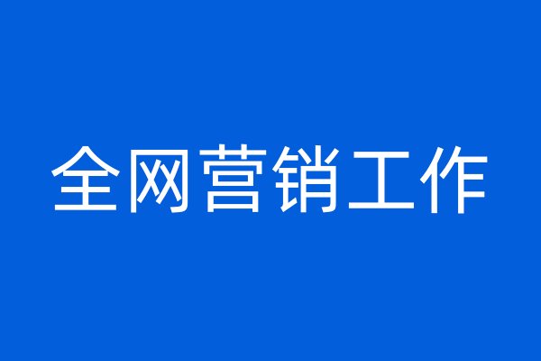 全網(wǎng)營銷工作