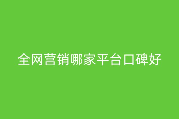 全網(wǎng)營銷哪家平臺(tái)口碑好