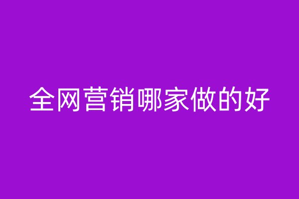 全網(wǎng)營(yíng)銷哪家做的好