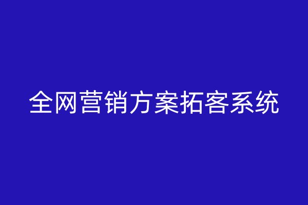 全網(wǎng)營(yíng)銷(xiāo)方案拓客系統(tǒng)