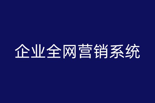 企業(yè)全網(wǎng)營銷系統(tǒng)
