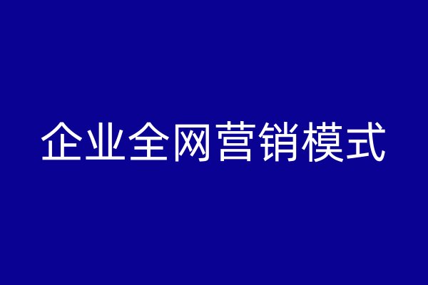 企業(yè)全網(wǎng)營銷模式