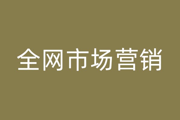 全網(wǎng)市場營銷